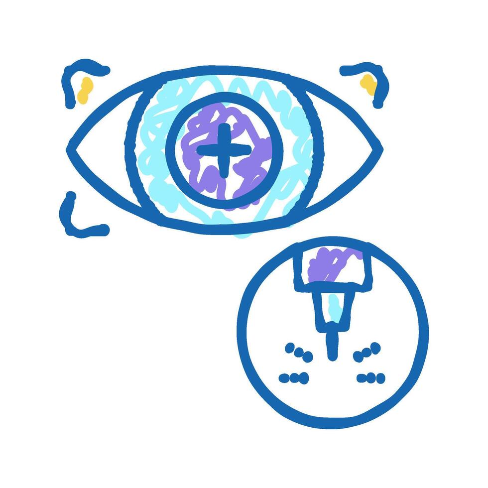 eye vision laser treatment icon doodle illustration vector