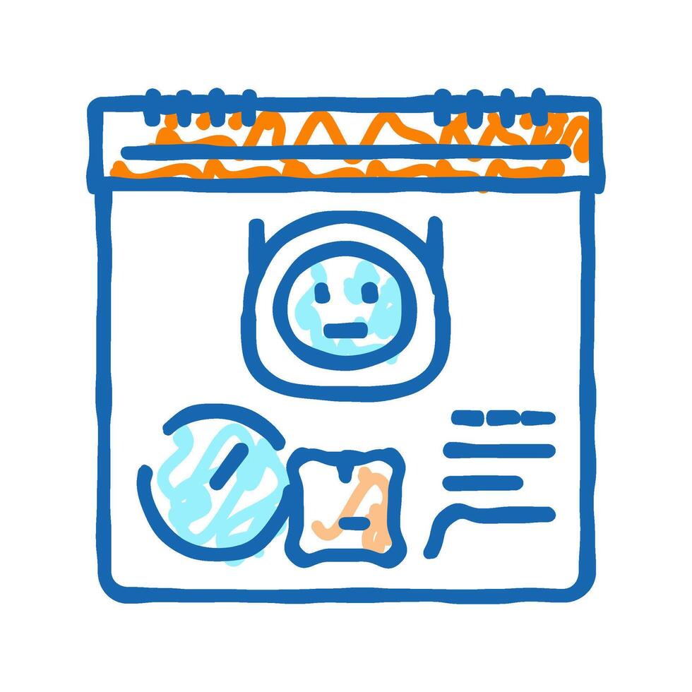 delivery scheduler autonomous icon doodle illustration vector