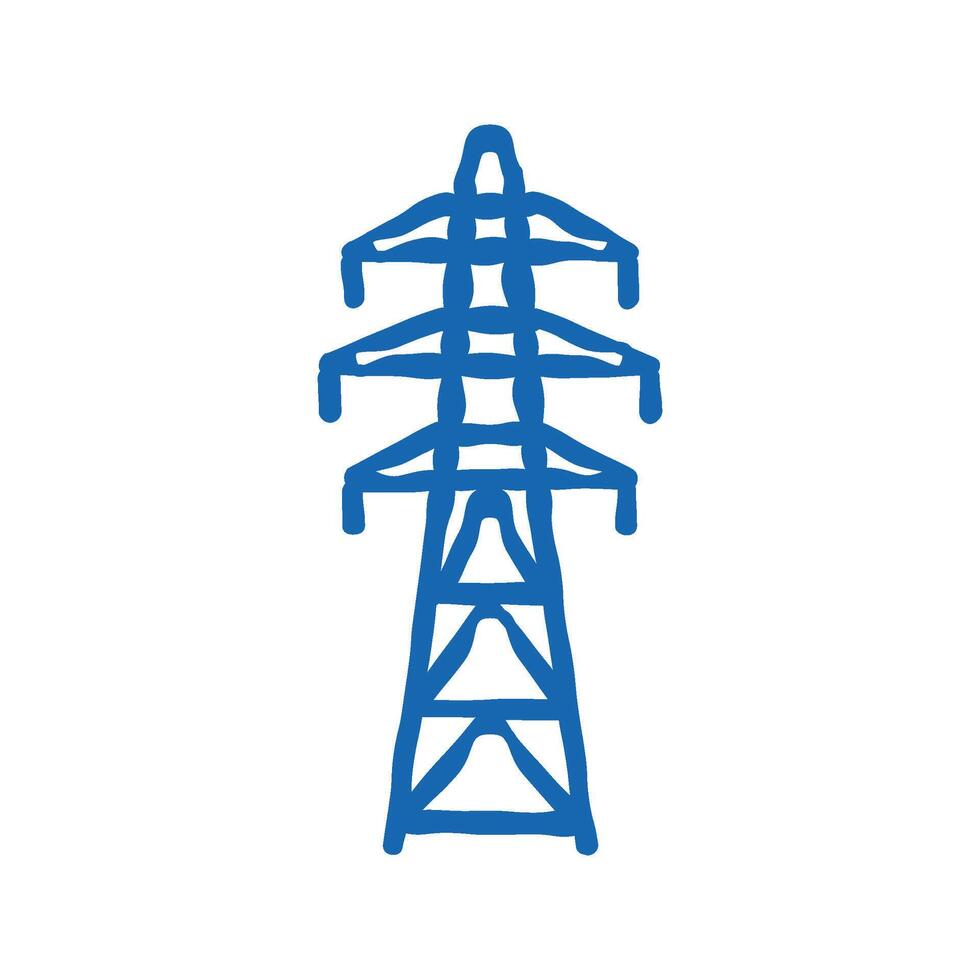 power lines electric grid icon doodle illustration vector