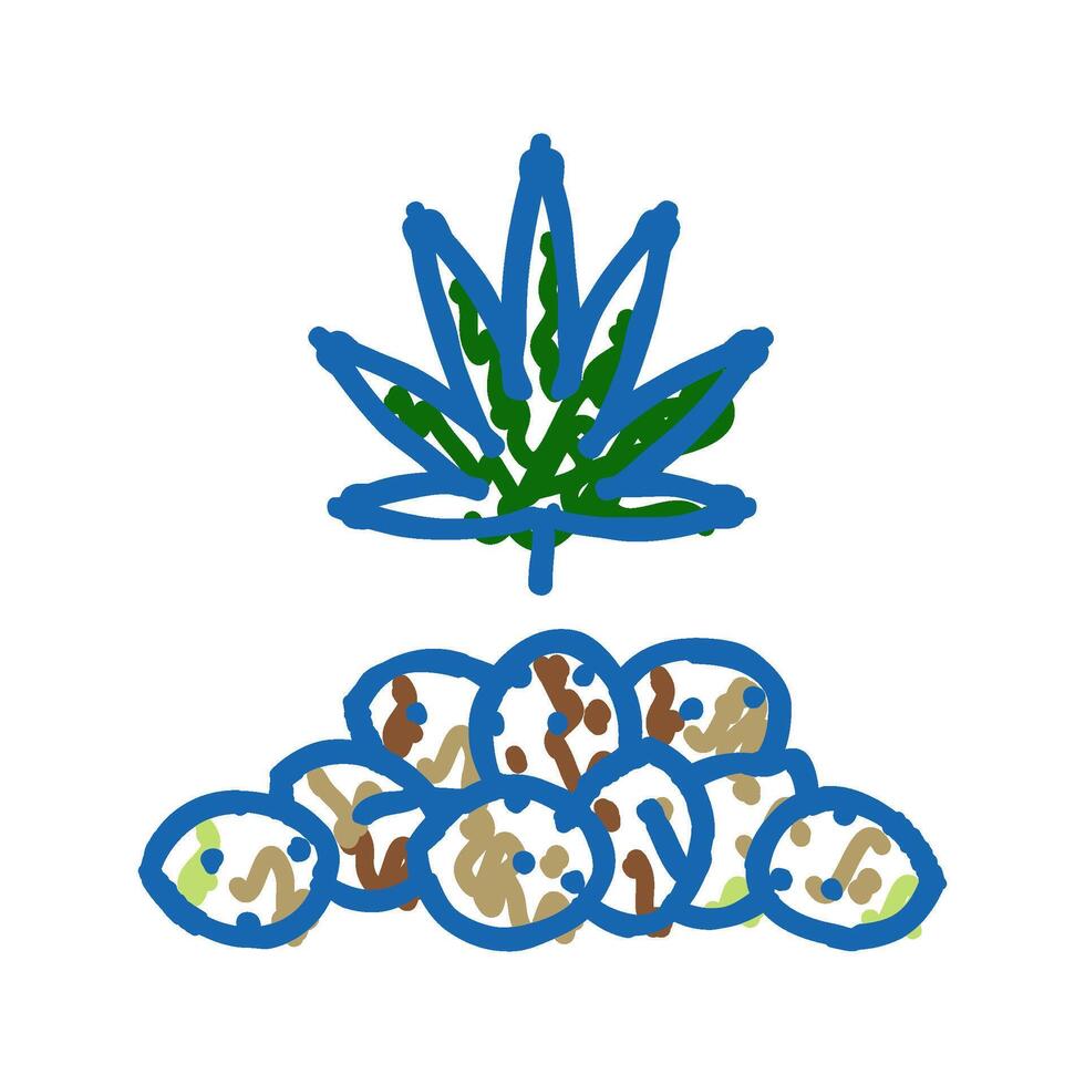 cannabis seeds icon doodle illustration vector