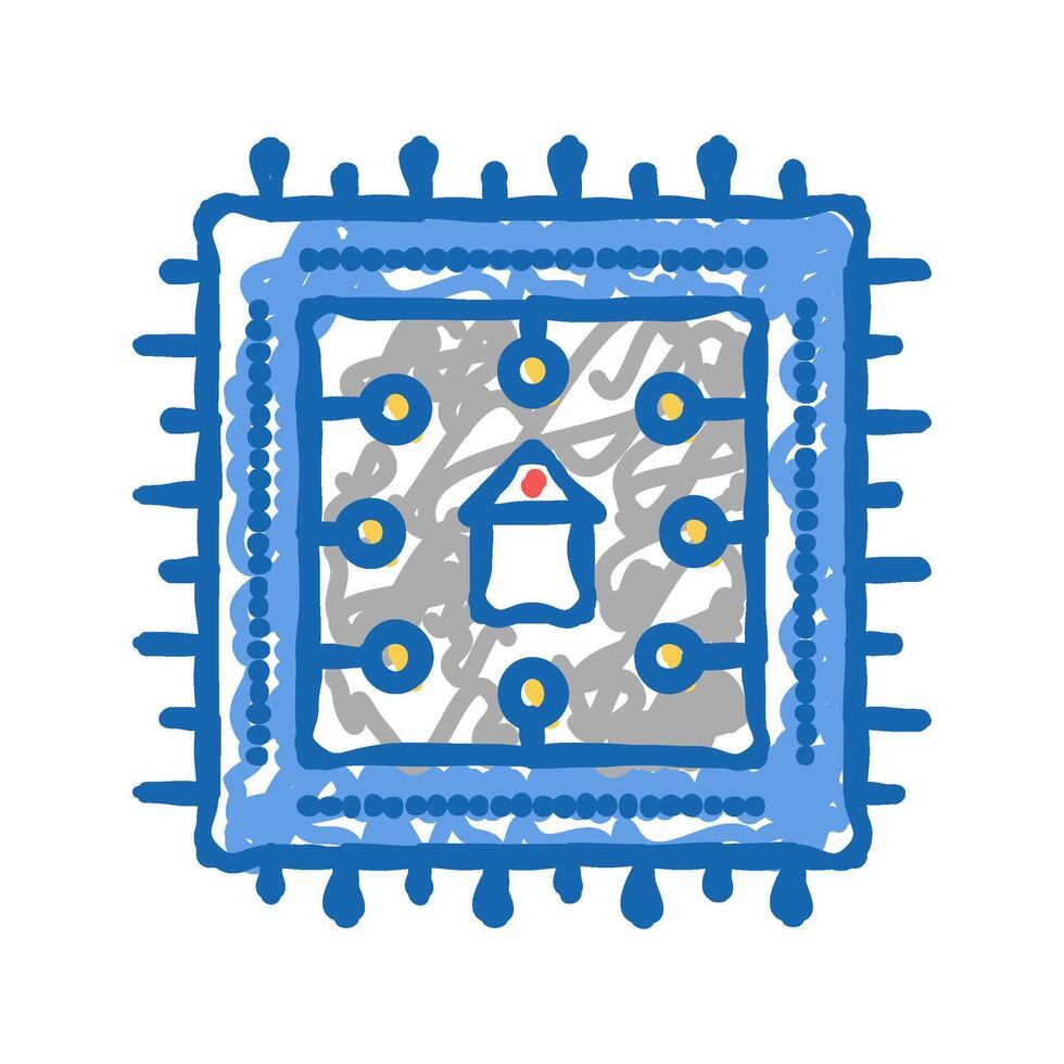 chip of smart home system icon doodle illustration vector