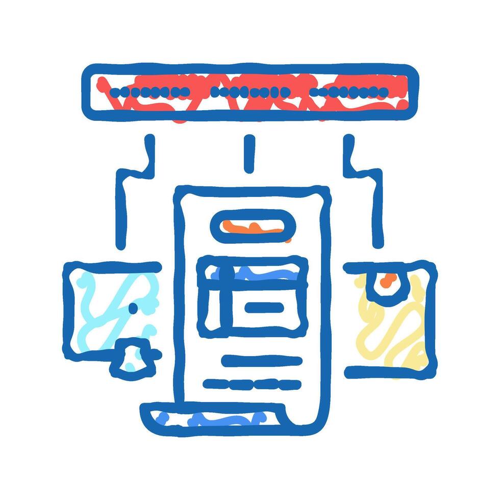 tracking number icon doodle illustration vector