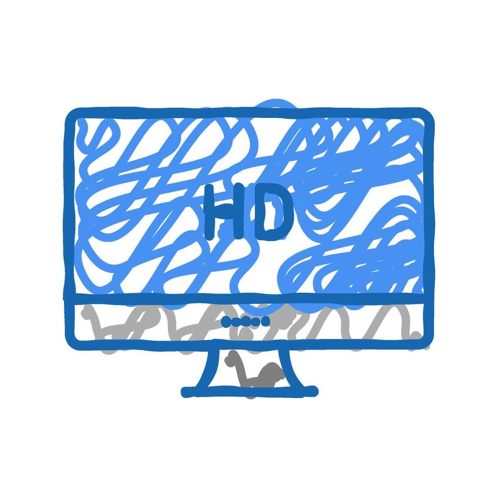 hd resolution computer screen icon doodle illustration vector