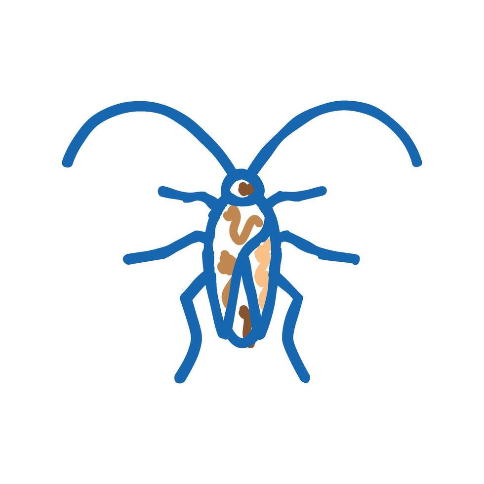 cockroach insect icon doodle illustration vector