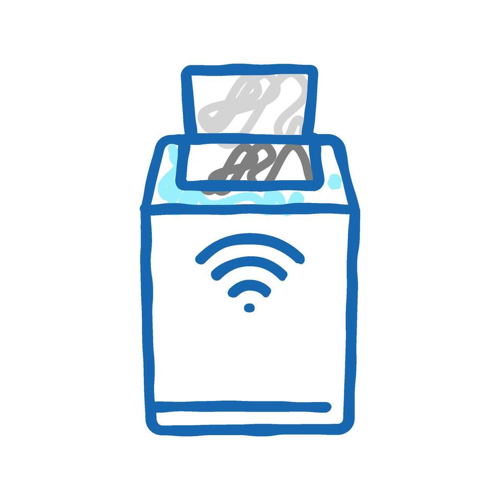 automatic trash bin home accessory icon doodle illustration vector