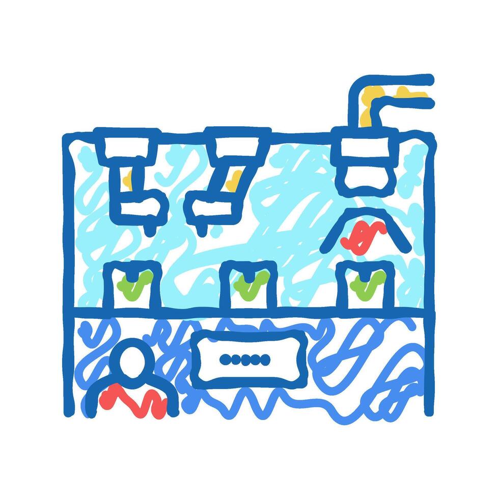 quality control machine icon doodle illustration vector
