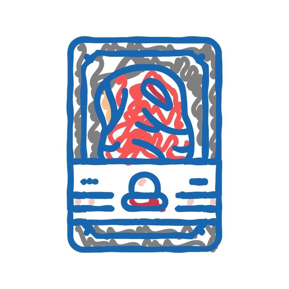 package with beef meat icon doodle illustration vector