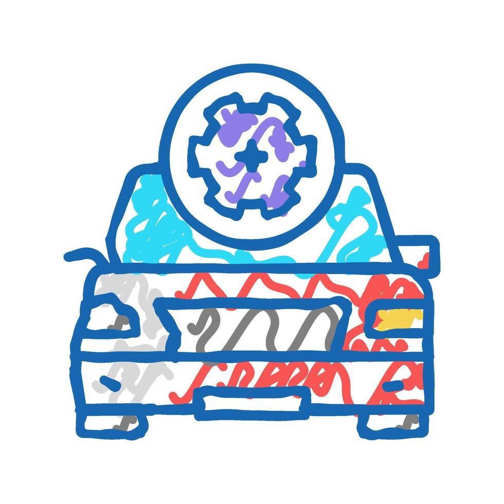 body damage repair icon doodle illustration vector