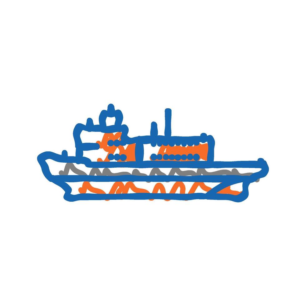 ice breaking ships icon doodle illustration vector