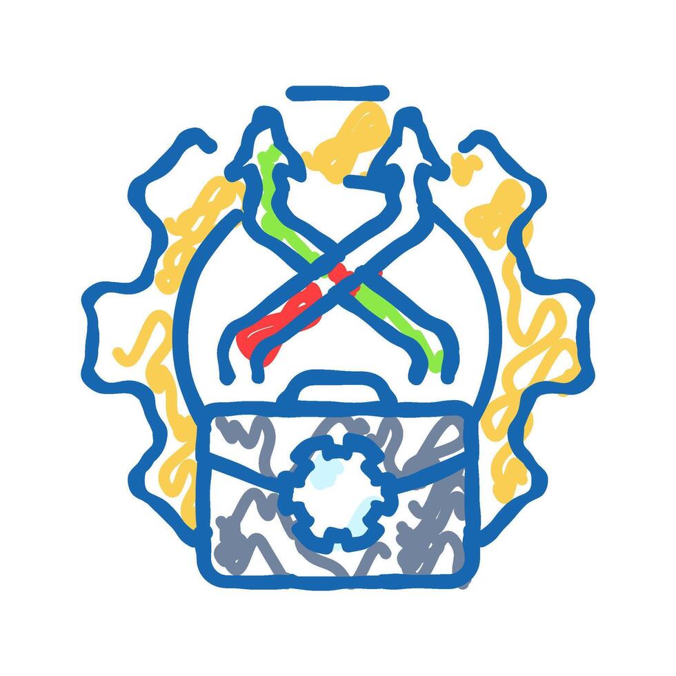 change management business process icon doodle illustration vector