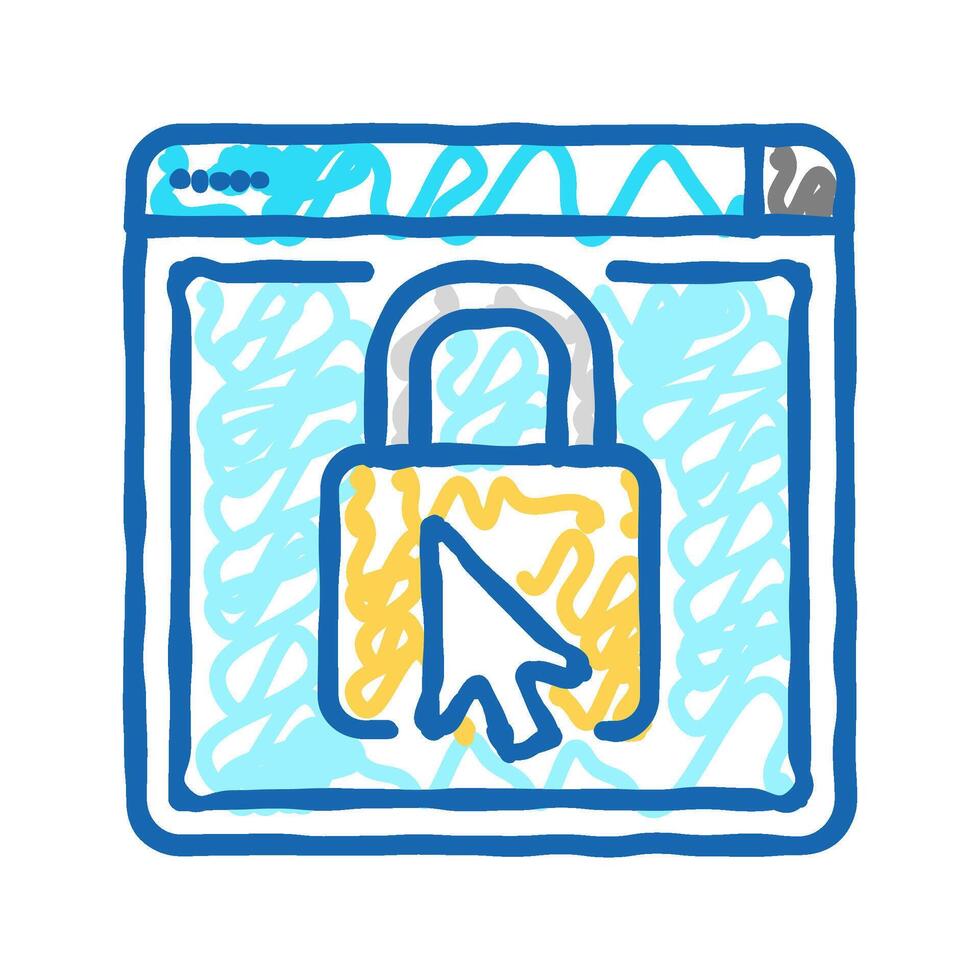 web padlock icon doodle illustration vector