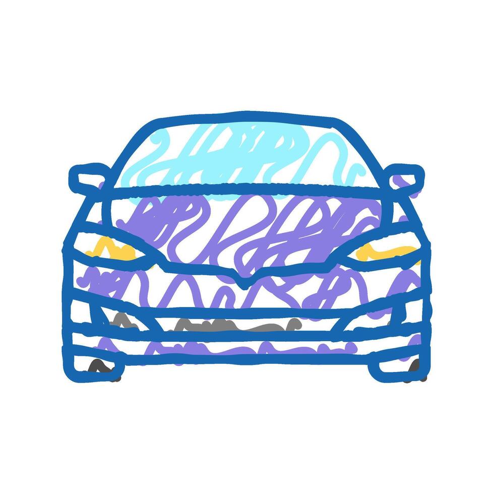 electric car transport vehicle icon doodle illustration vector