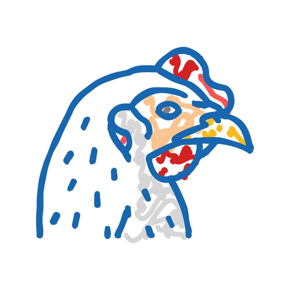 chicken animal zoo icon doodle illustration vector