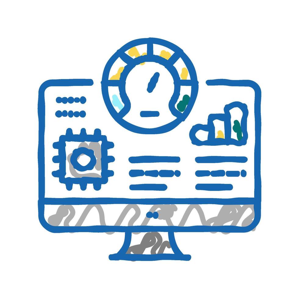 testing semiconductor manufacturing icon doodle illustration vector