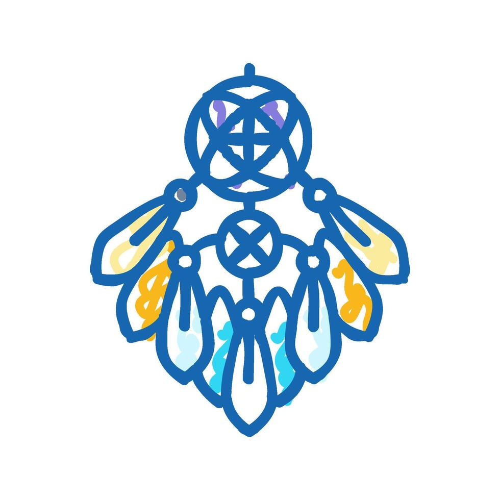 dream catcher sleep night icon doodle illustration vector