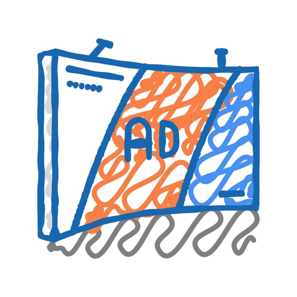 pop up display exhibition icon doodle illustration vector