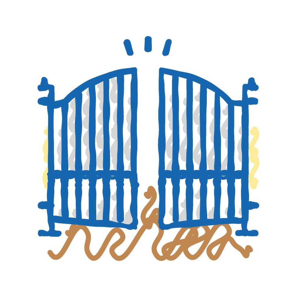 automatic gate icon doodle illustration vector