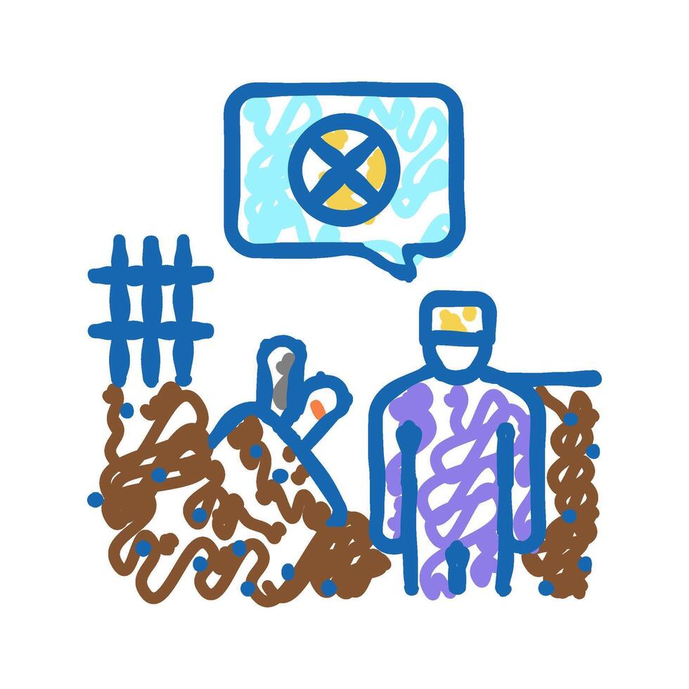 contaminated soil removal icon doodle illustration vector