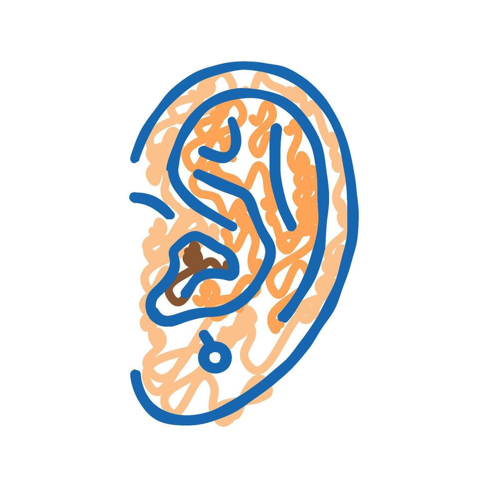 anti tragus piercing earring icon doodle illustration vector