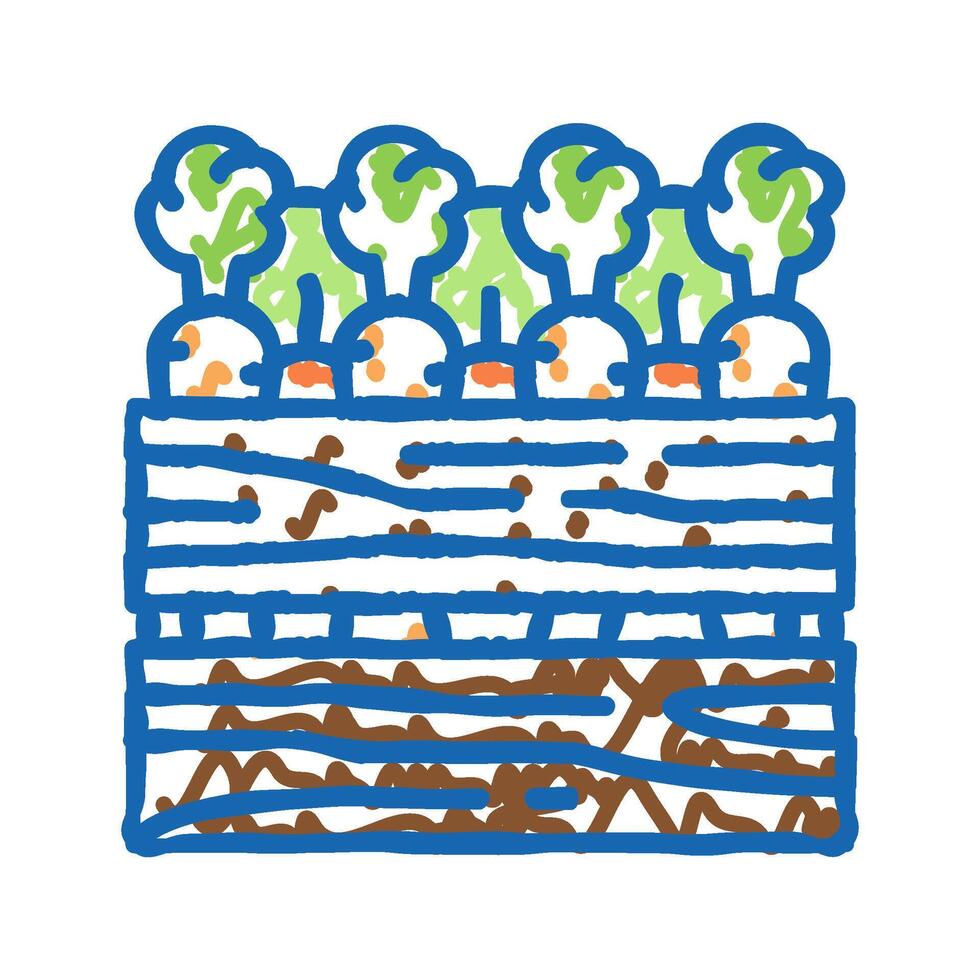 harvest carrot icon doodle illustration vector