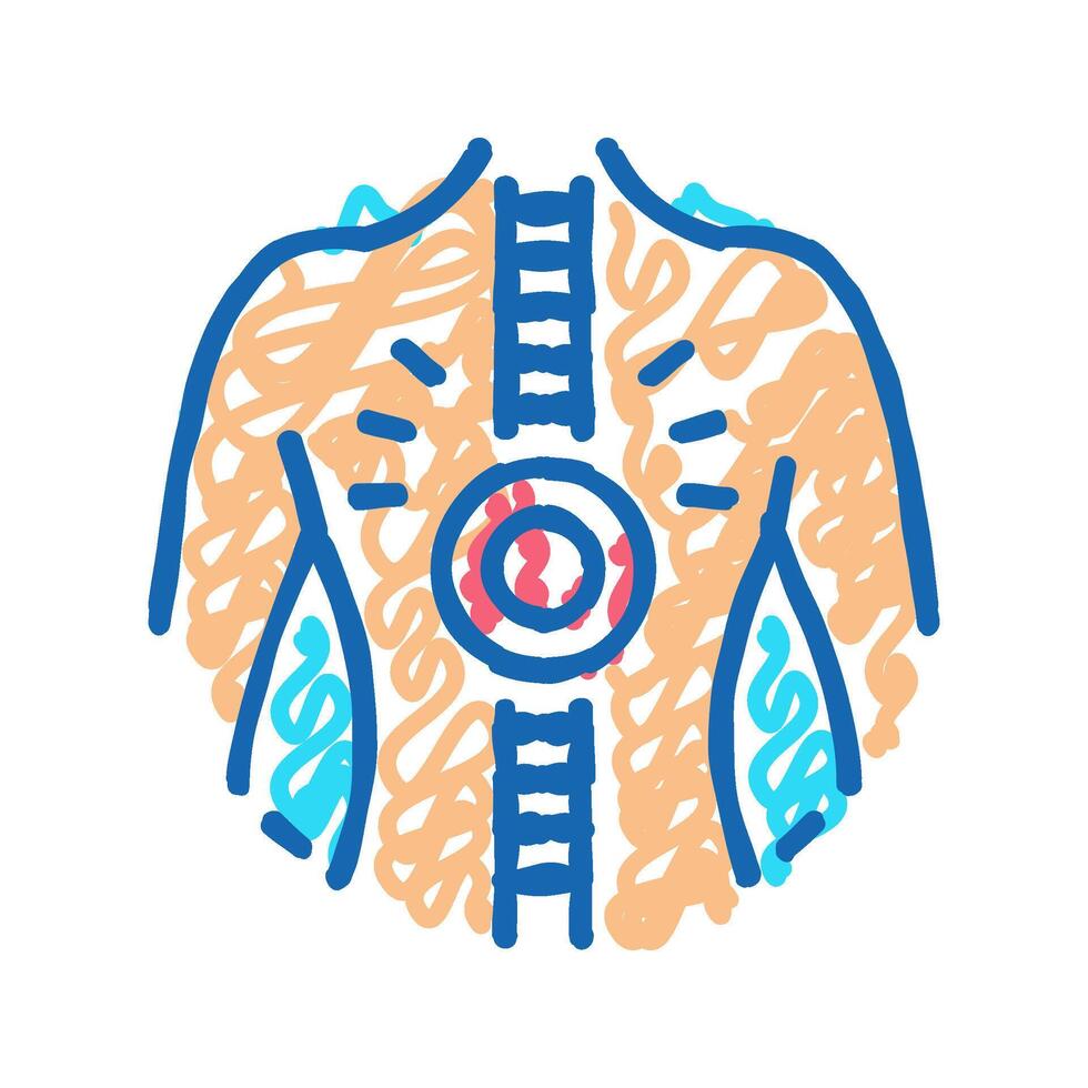 backache osteoporosis symptom icon doodle illustration vector
