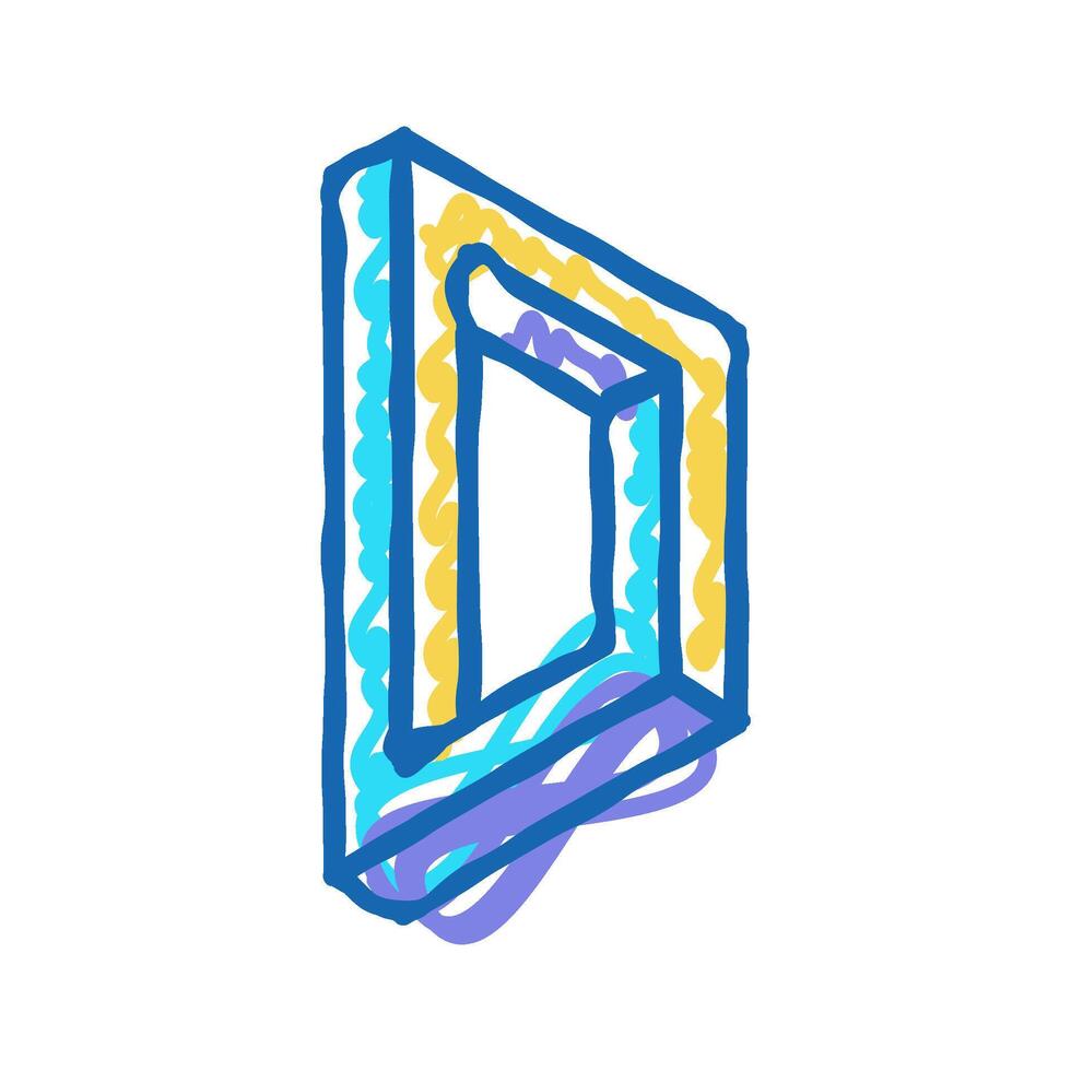 square impossible geometric shape icon doodle illustration vector