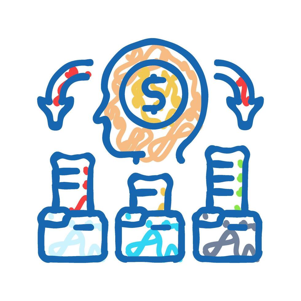 market segmentation modern business icon doodle illustration vector