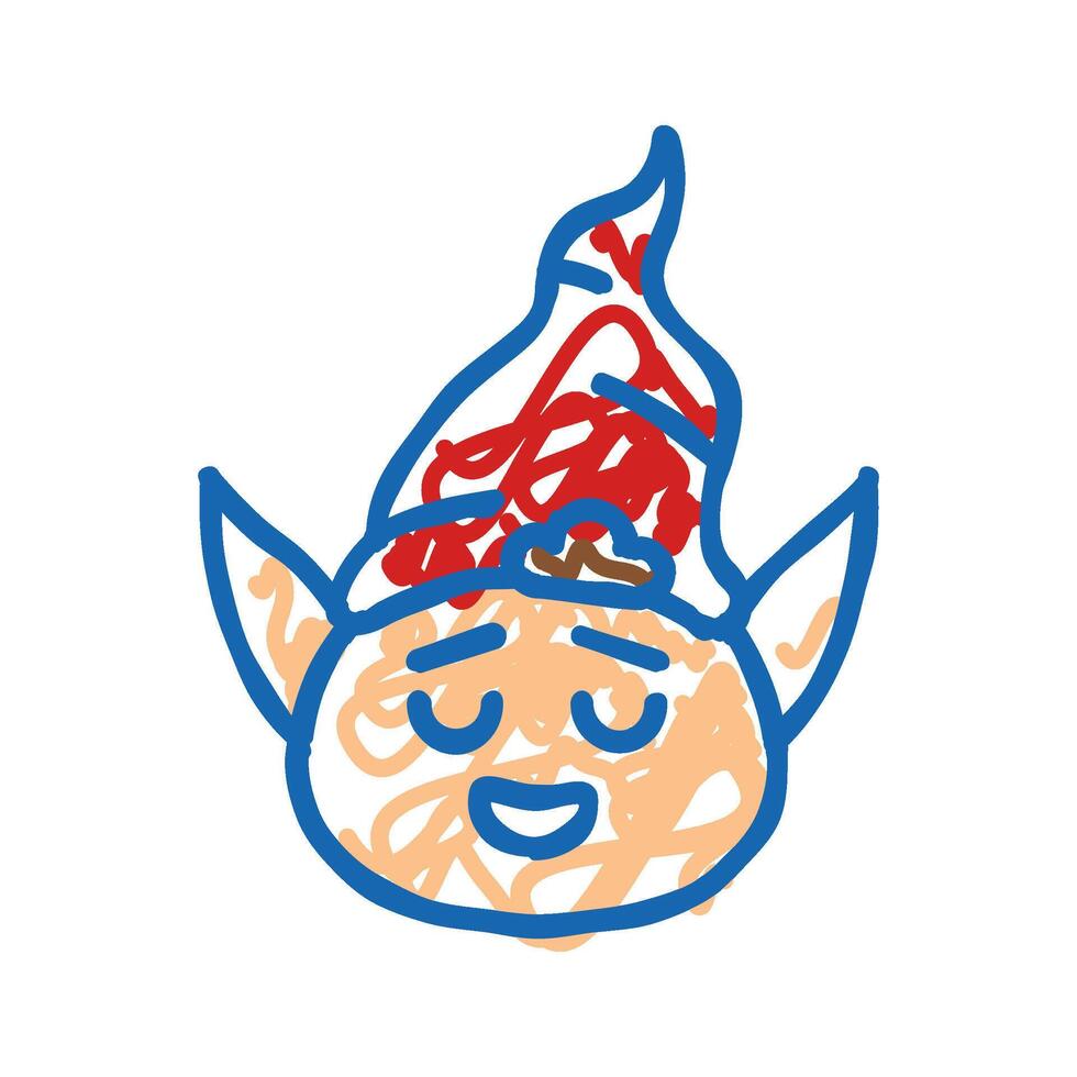 head elf little icon doodle illustration vector