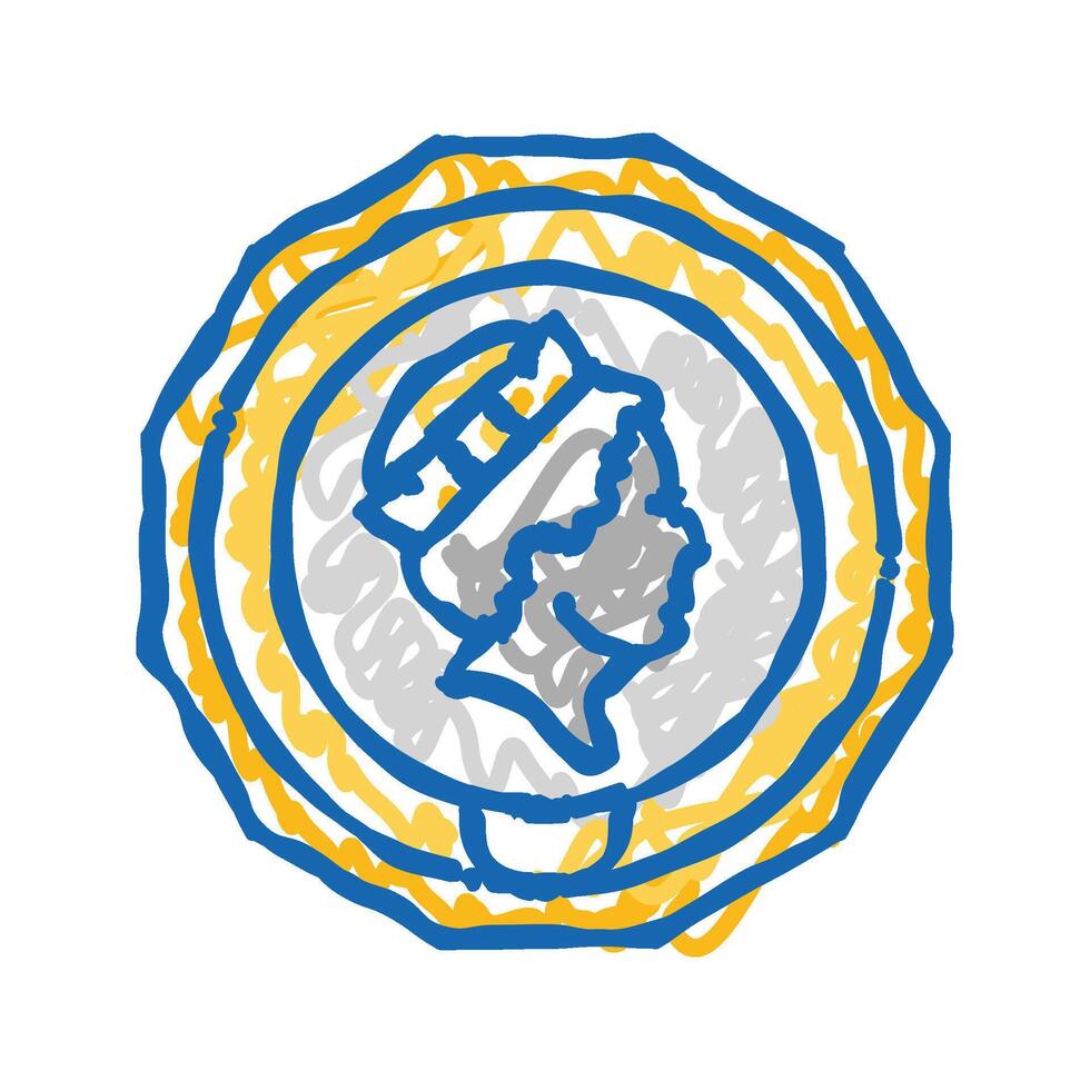 gbp coin icon doodle illustration vector
