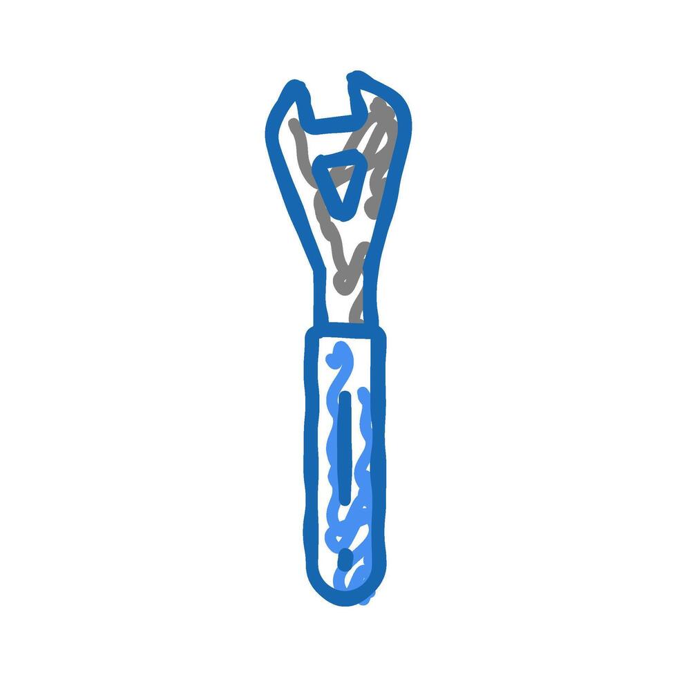 cone wrench tool icon doodle illustration vector