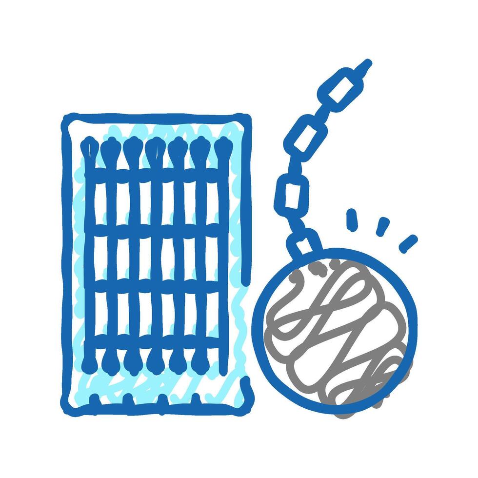high rise skyscraper demolition icon doodle illustration vector