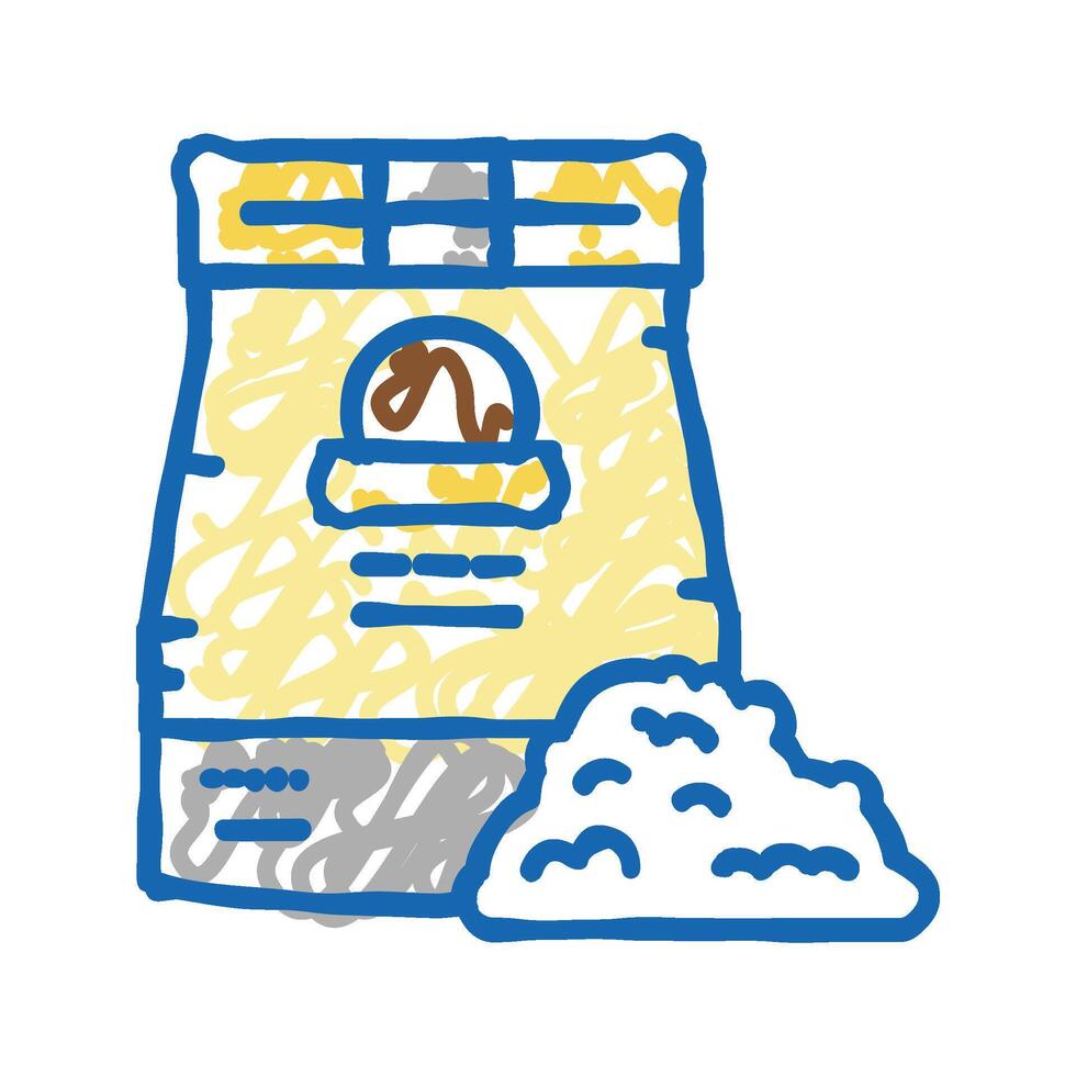 durum flour bag icon doodle illustration vector