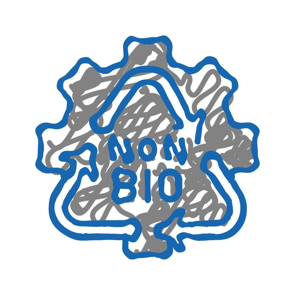 non biodegradable waste sorting icon doodle illustration vector