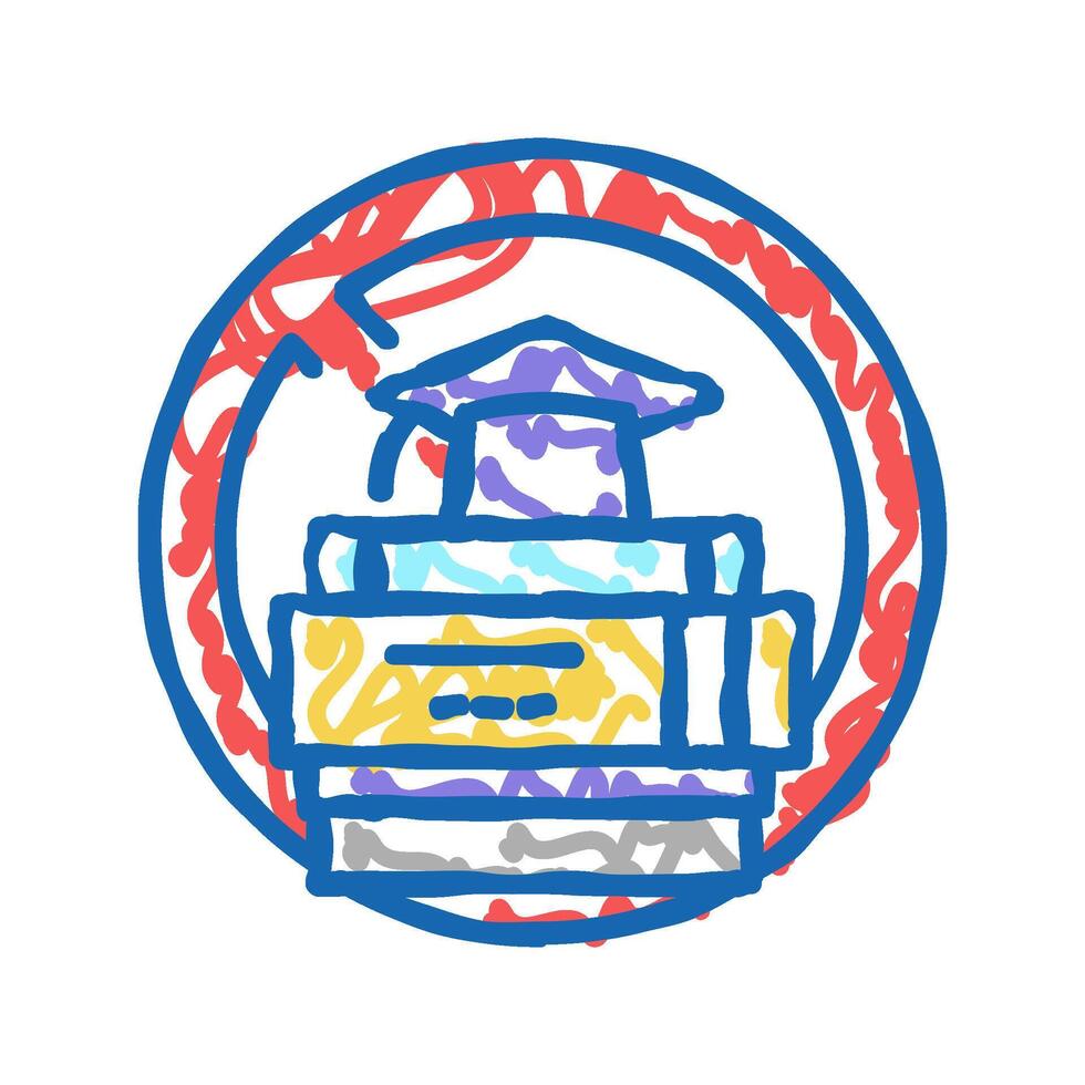 lack of education social problem icon doodle illustration vector