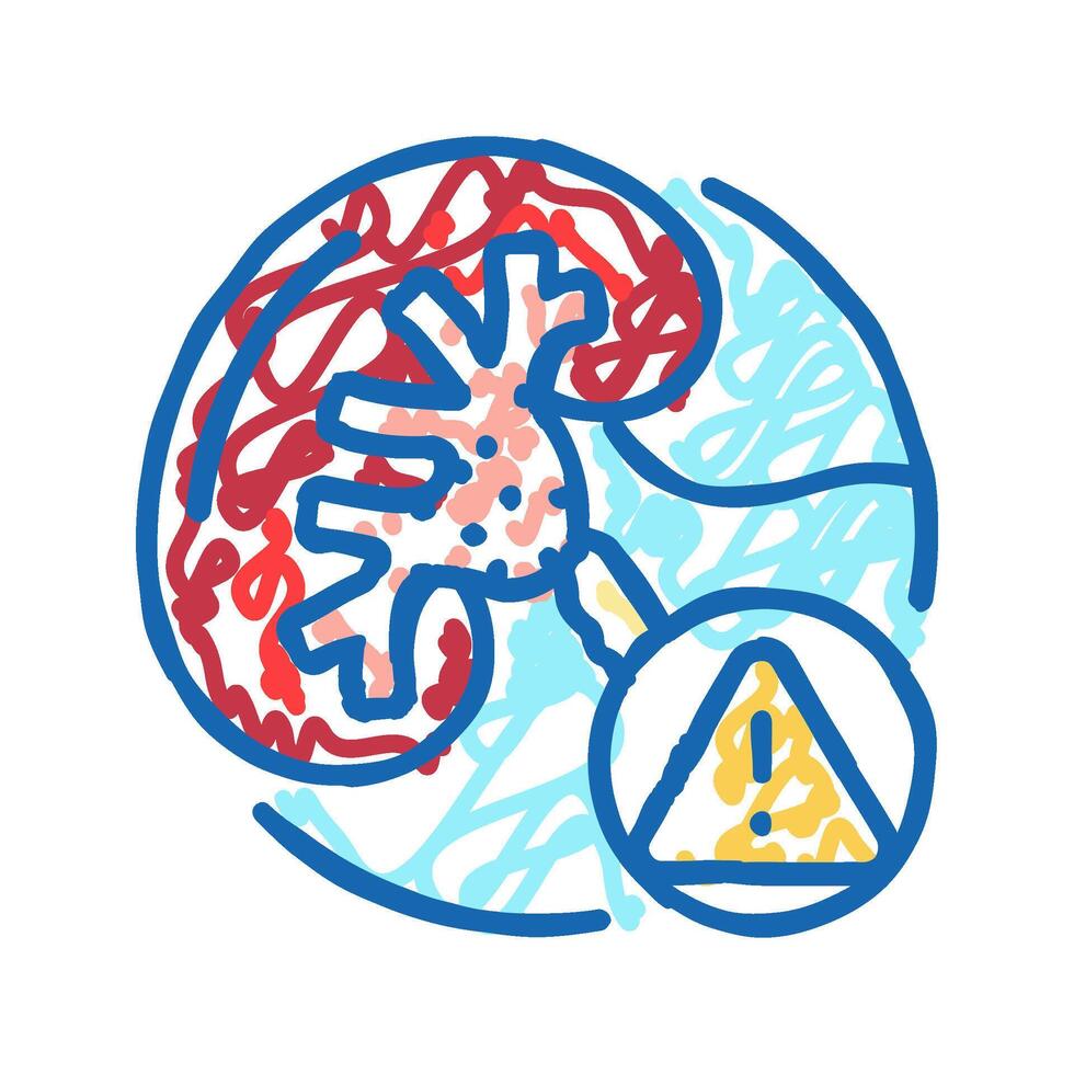 renal failure urology icon doodle illustration vector