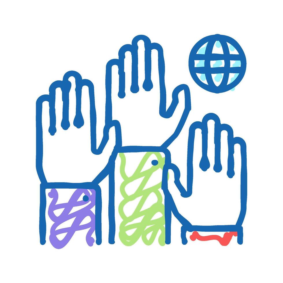 democracy world icon doodle illustration vector