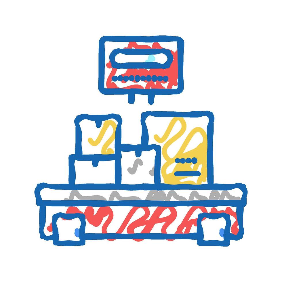 weight control boxes logistics icon doodle illustration vector