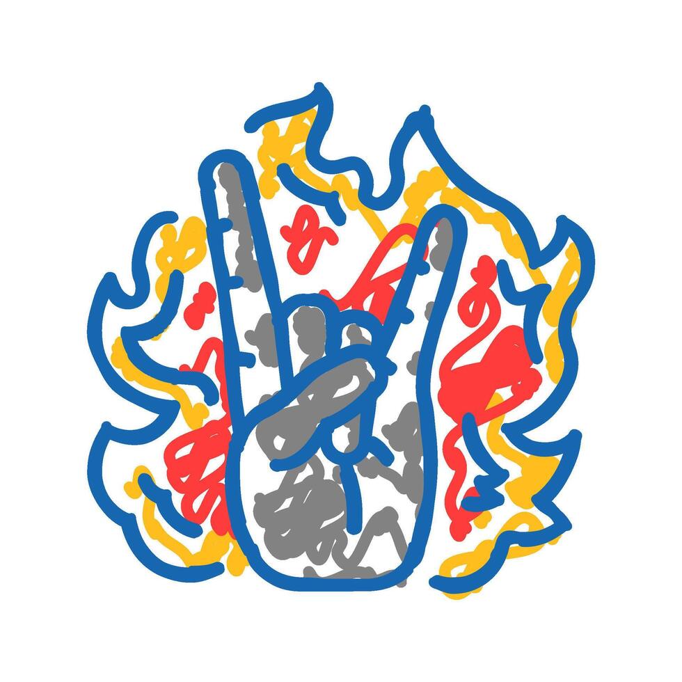 hardcore punk subculture style icon doodle illustration vector