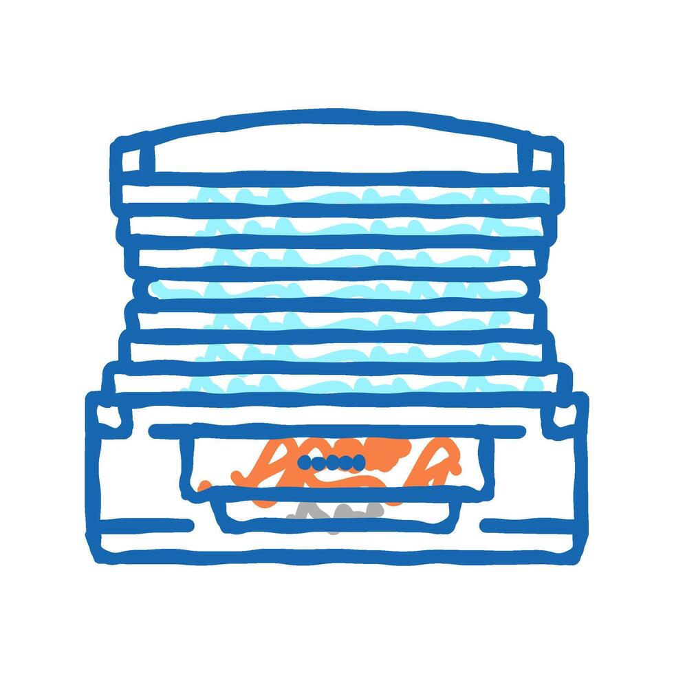 horizontal cabin open solarium electronic equipment icon doodle illustration vector