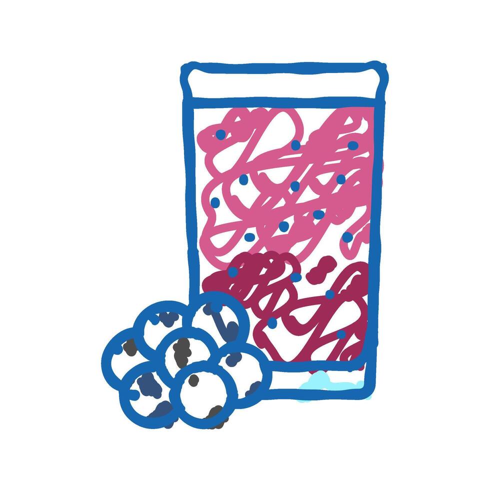 bluberry smoothie fruit juice food icon doodle illustration vector
