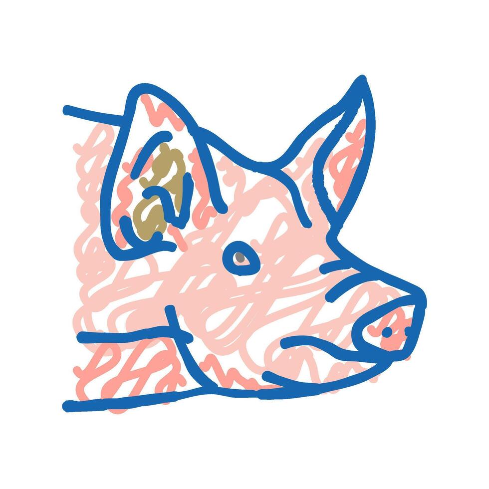 pig animal zoo icon doodle illustration vector