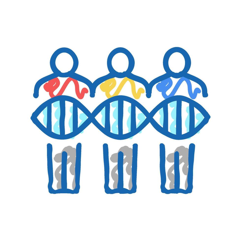 people genetic icon doodle illustration flat vector