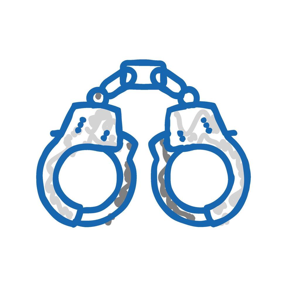 handcuffs crime icon doodle illustration vector