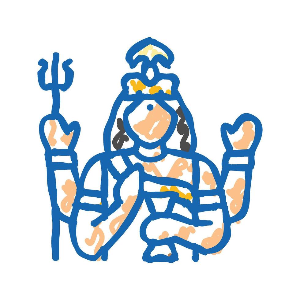 gauri god indian icon doodle illustration vector