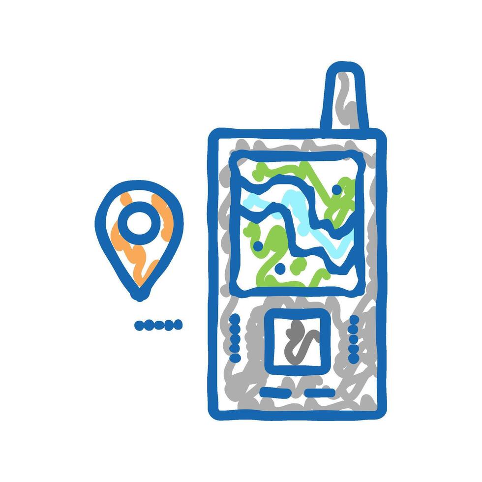 geolocated device icon doodle illustration vector