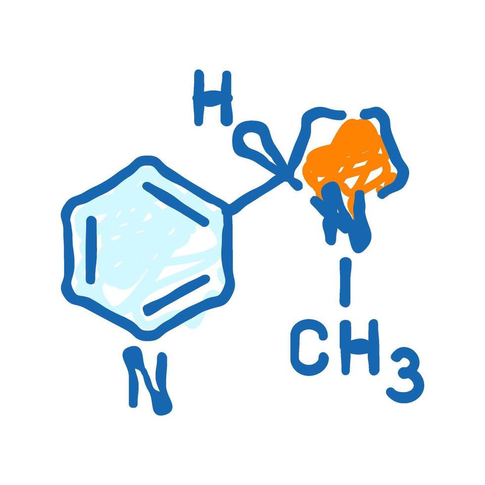 nicotine formula icon doodle illustration vector