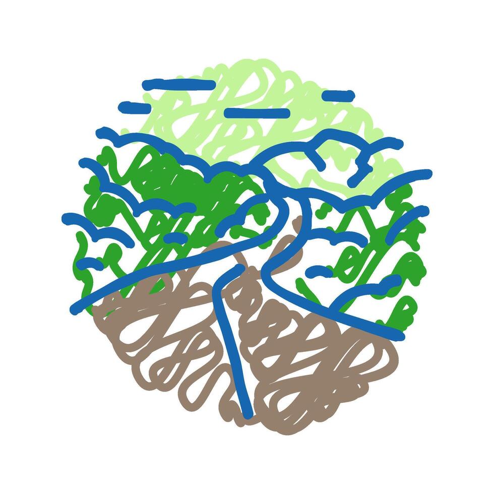 road leading forward progress icon doodle illustration vector