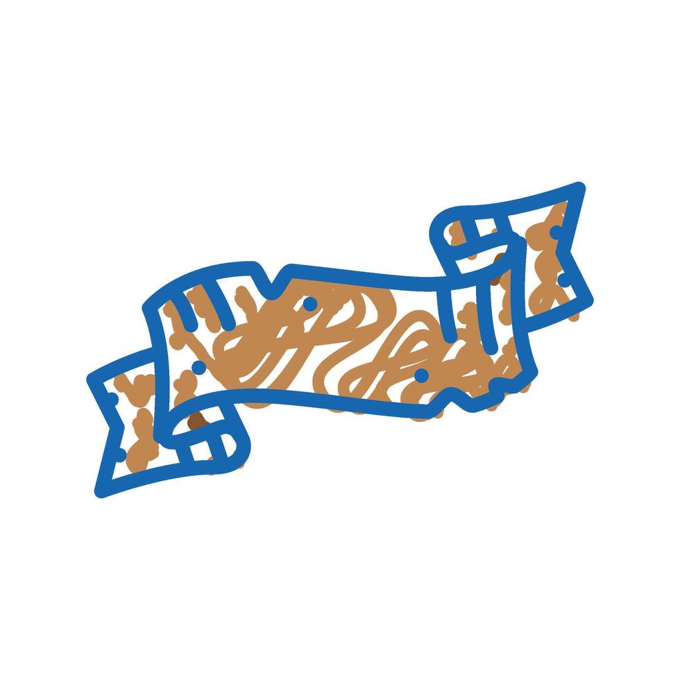 old ribbon banner design icon doodle illustration vector