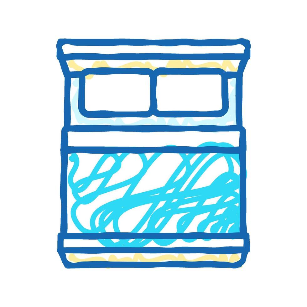 double bed top view icon doodle illustration vector