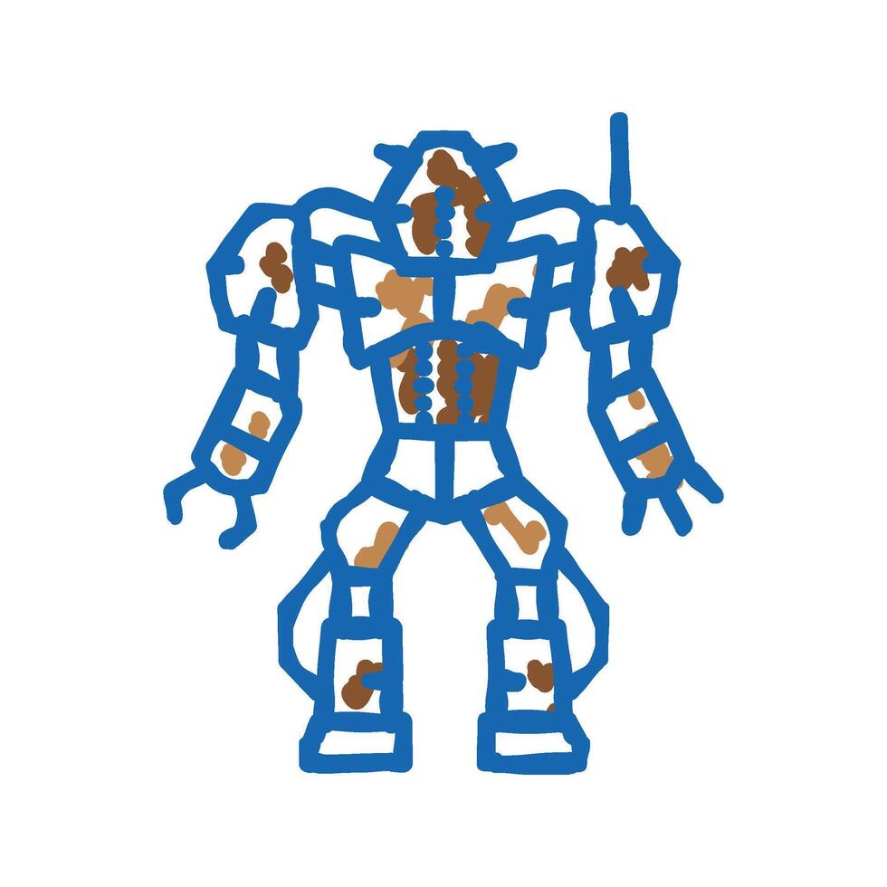 robot monster icon doodle illustration vector